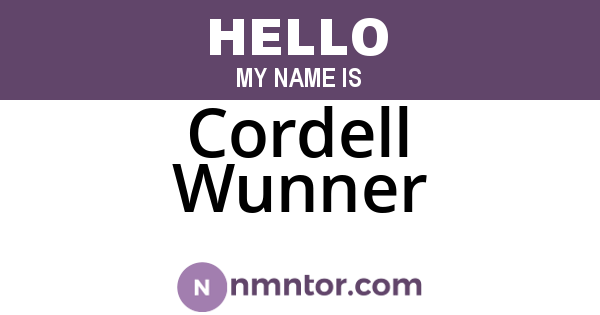 Cordell Wunner