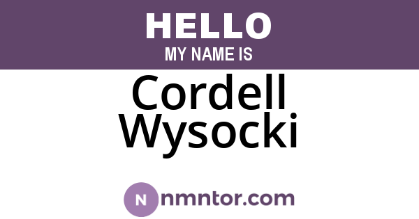 Cordell Wysocki