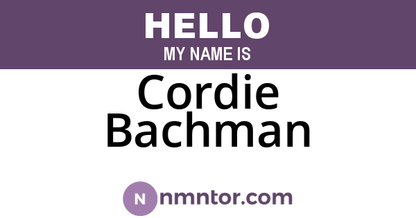 Cordie Bachman