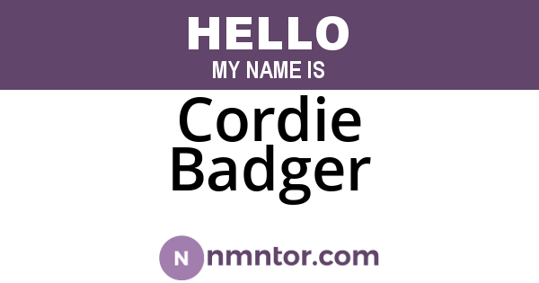 Cordie Badger