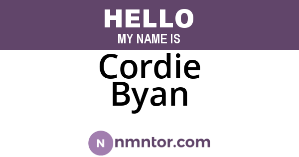 Cordie Byan