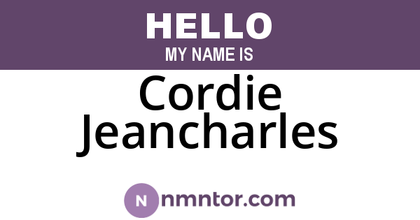 Cordie Jeancharles