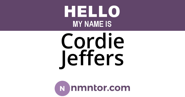 Cordie Jeffers