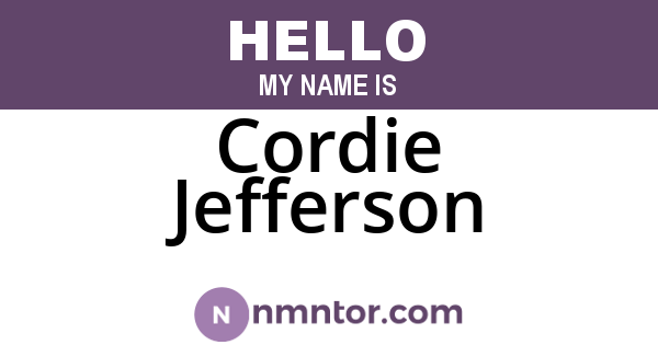Cordie Jefferson