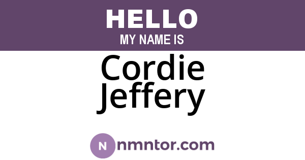 Cordie Jeffery