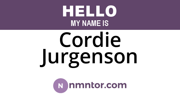 Cordie Jurgenson