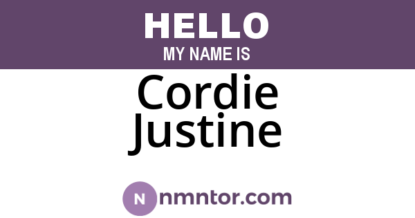 Cordie Justine