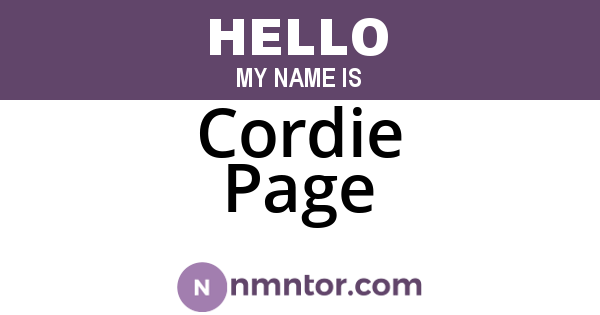 Cordie Page