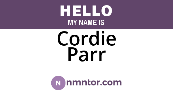 Cordie Parr