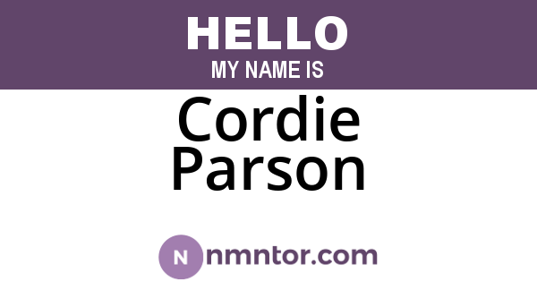 Cordie Parson