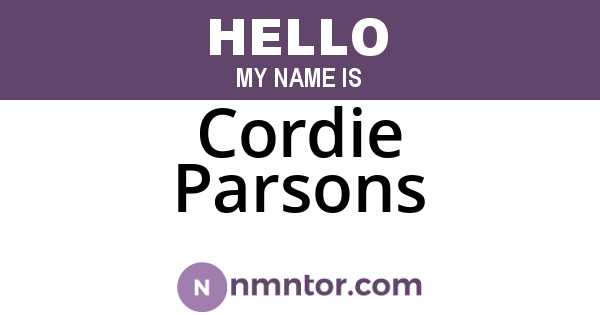 Cordie Parsons