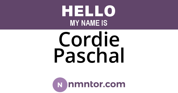 Cordie Paschal