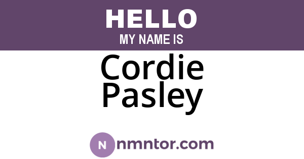 Cordie Pasley