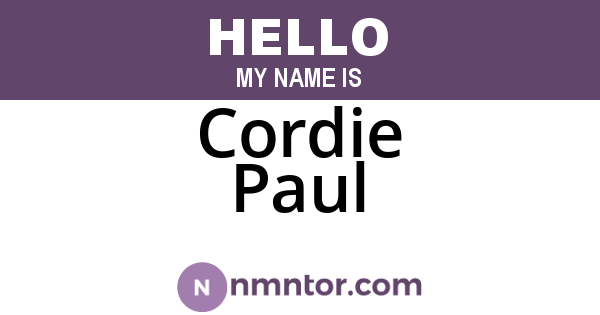 Cordie Paul