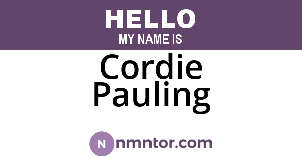 Cordie Pauling