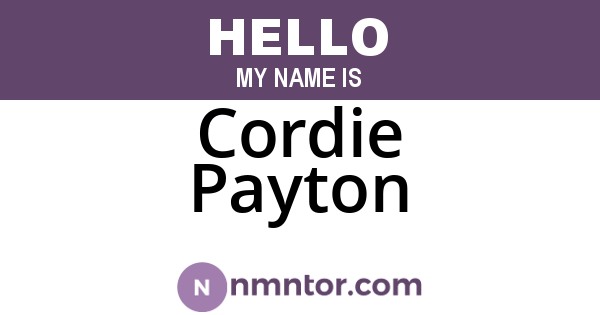 Cordie Payton