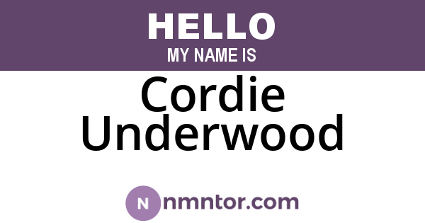 Cordie Underwood