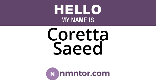 Coretta Saeed