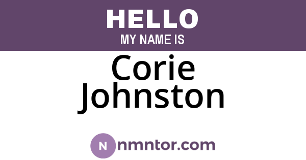 Corie Johnston