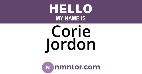 Corie Jordon
