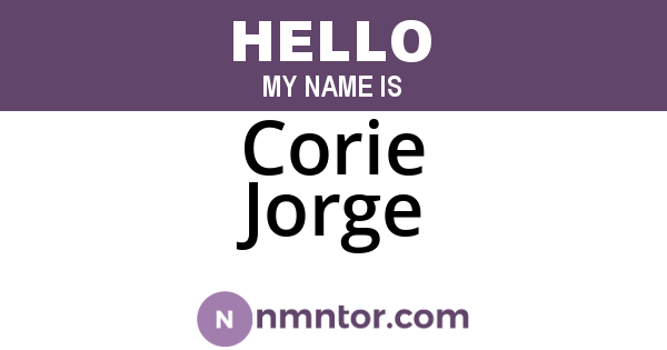 Corie Jorge