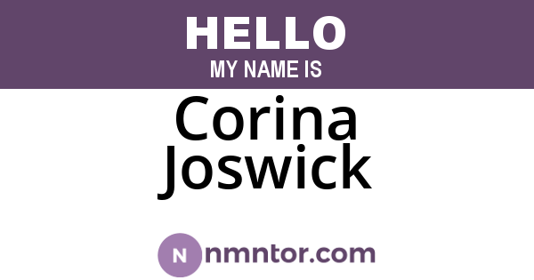 Corina Joswick
