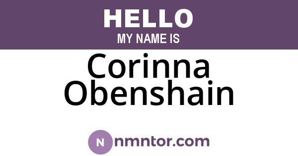 Corinna Obenshain