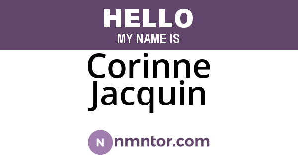 Corinne Jacquin