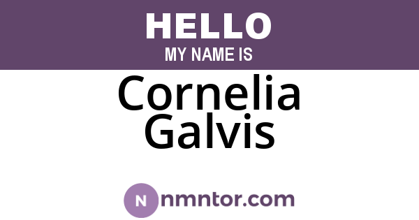 Cornelia Galvis