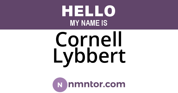 Cornell Lybbert