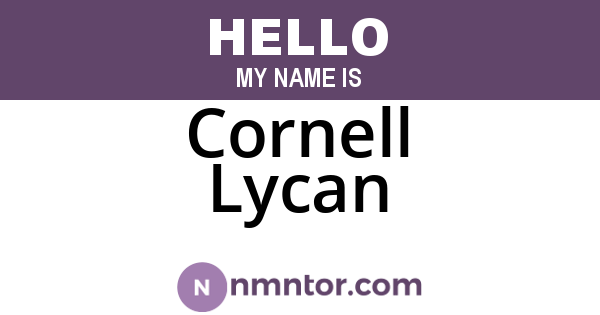 Cornell Lycan