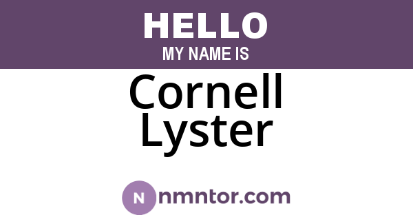 Cornell Lyster