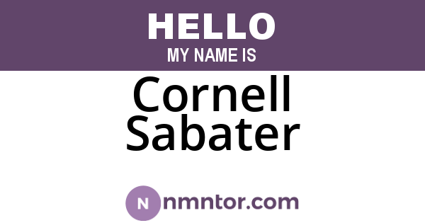 Cornell Sabater