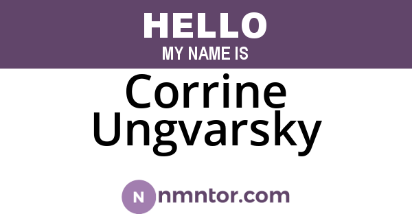 Corrine Ungvarsky