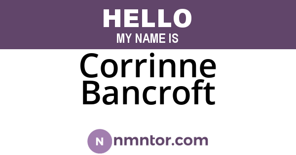 Corrinne Bancroft