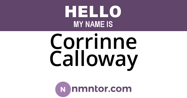Corrinne Calloway