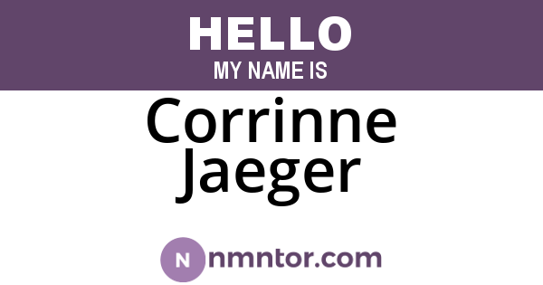 Corrinne Jaeger
