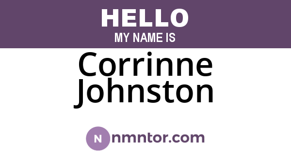 Corrinne Johnston