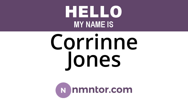 Corrinne Jones