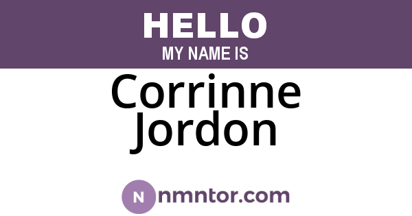 Corrinne Jordon
