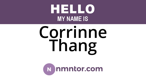 Corrinne Thang