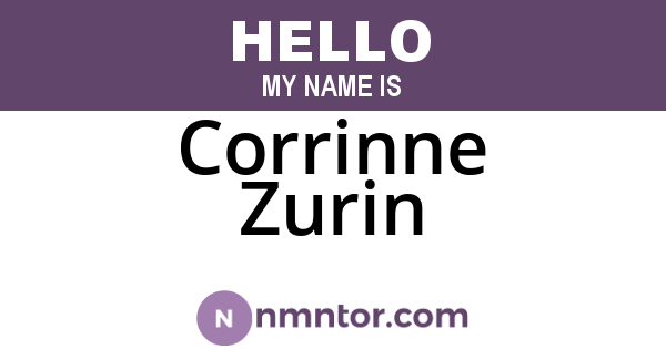 Corrinne Zurin