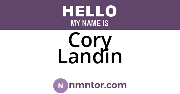 Cory Landin