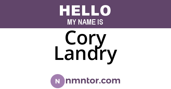 Cory Landry