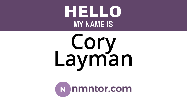 Cory Layman