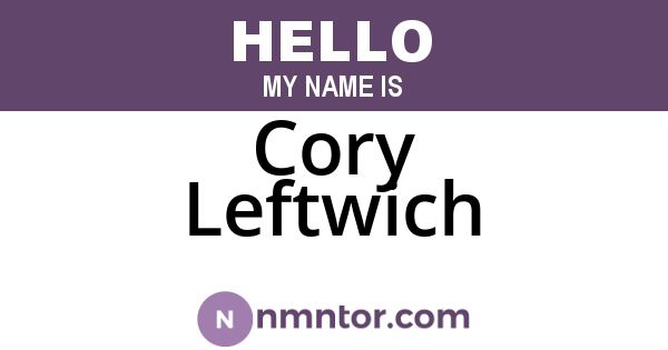 Cory Leftwich