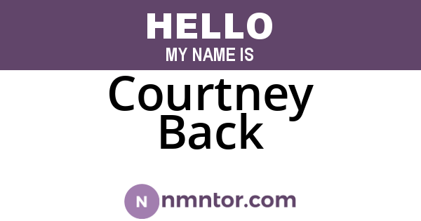 Courtney Back