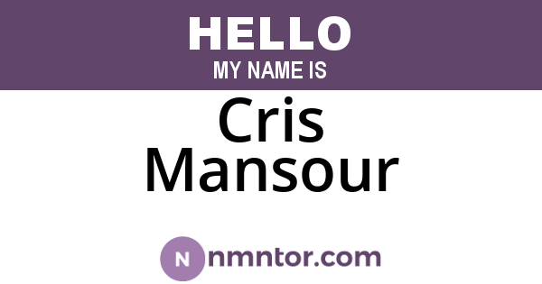 Cris Mansour