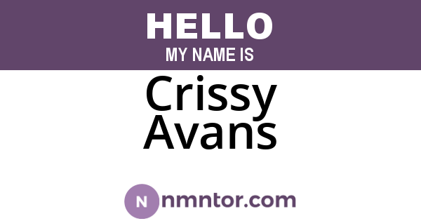 Crissy Avans