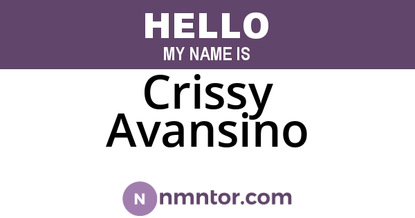 Crissy Avansino